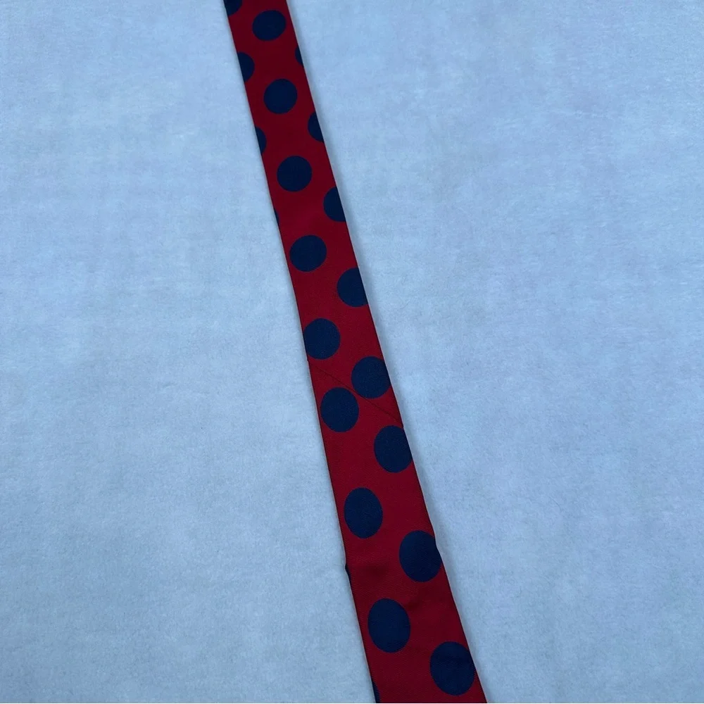 Oak Creek‎ Silk Red and Blue Polka Dot Tie Italy pattern fun vintage wedding